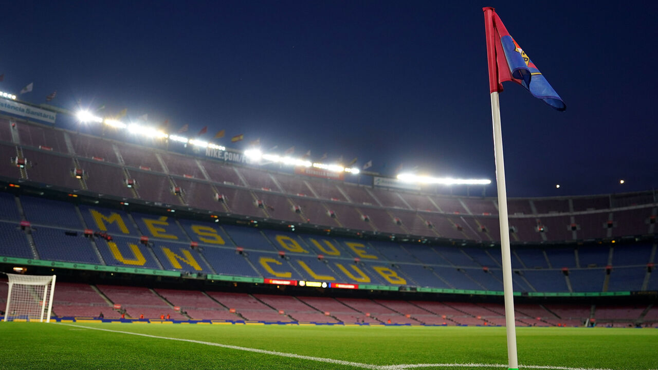 BARCELONA, SPAIN - MARCH 19: General view inside the stadium prior to the LaLiga Santander match between FC Barcelona and Real Madrid CF at Spotify Camp Nou on March 19, 2023 in Barcelona, Spain.