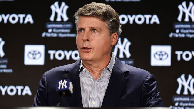 BRONX, NEW YORK - DECEMBER 21: Yankees principal owner Hal Steinbrenner speaks during a press conference at Yankee Stadium on December 21, 2022 in Bronx, New York.