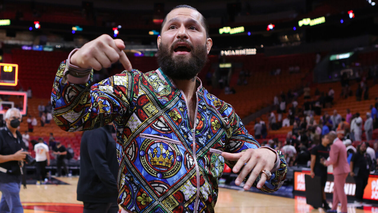 MIAMI, FLORIDA - MARCH 06: Jorge Masvidal attends a game between the Atlanta Hawks and Miami Heat at Miami-Dade Arena on March 06, 2023 in Miami, Florida.