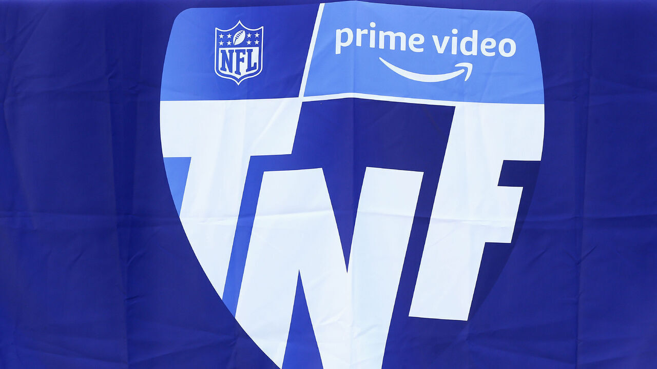 DENVER, CO - OCTOBER 06: The Amazon Prime Video Thursday Night Football Logo on display prior to NFL game between the Indianapolis Colts and the Denver Broncos on October 06, 2022 at Empower Field at Mile High in Denver CO.