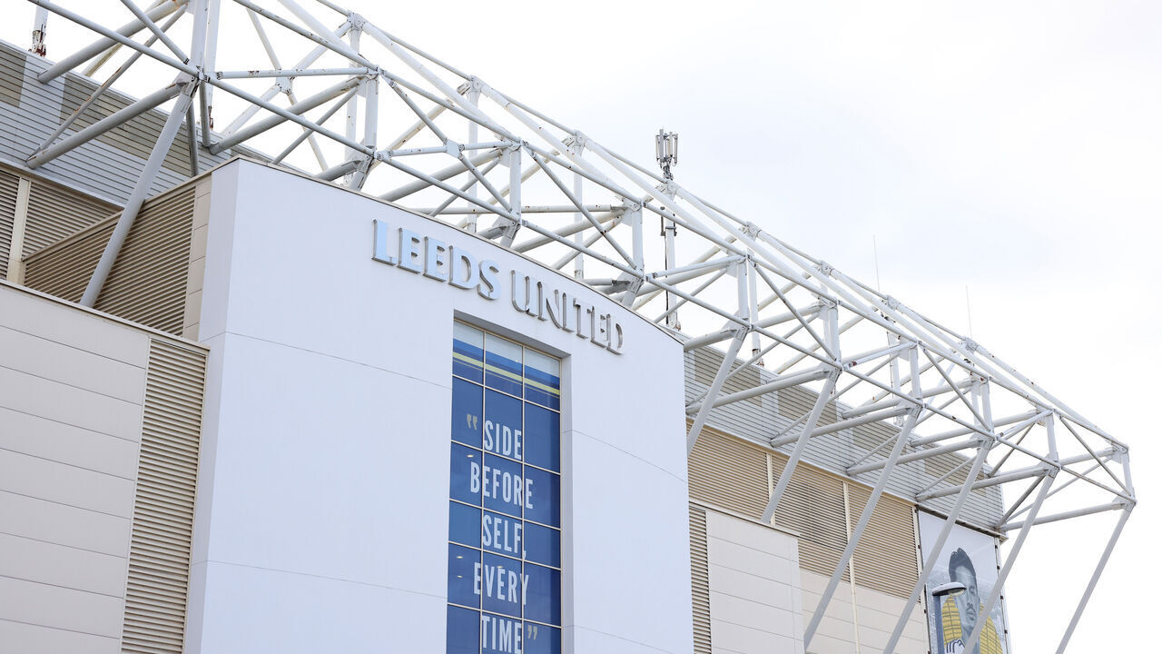 LEEDS, ENGLAND - AUGUST 30: A general view outside the stadium prior to the Premier League match between Leeds United and Everton FC at Elland Road on August 30, 2022 in Leeds, England.