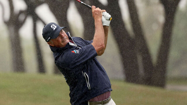 AUSTIN, TEXAS - MARCH 24: Matt Kuchar of the United States plays his shot on the first hole during day three of the World Golf Championships-Dell Technologies Match Play at Austin Country Club on March 24, 2023 in Austin, Texas.