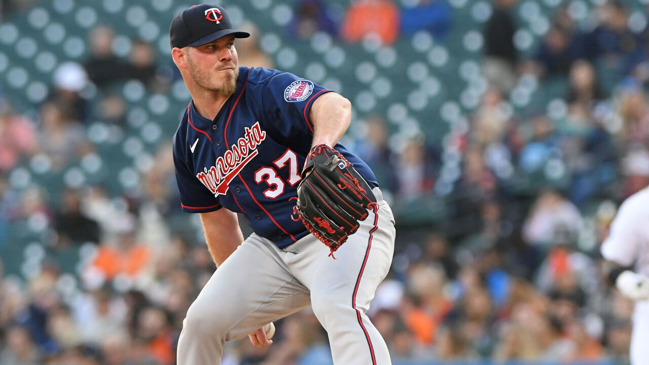 DETROIT, MI - OCTOBER 01: Dylan Bundy #37 of the Minnesota Twins pitches during the game against the Detroit Tigers at Comerica Park on October 1, 2022 in Detroit, Michigan. The Tigers defeated the Twins 3-2.