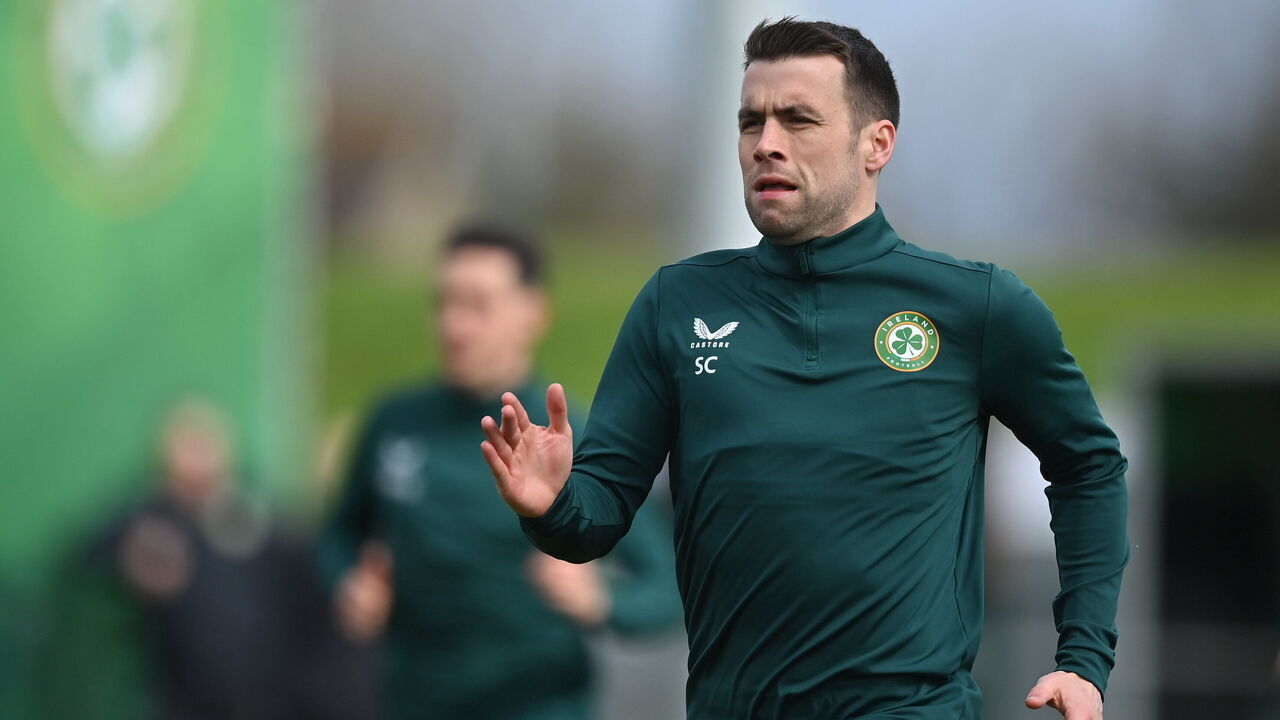 Dublin , Ireland - 21 March 2023; Seamus Coleman during a Republic of Ireland training session at the FAI National Training Centre in Abbotstown, Dublin.