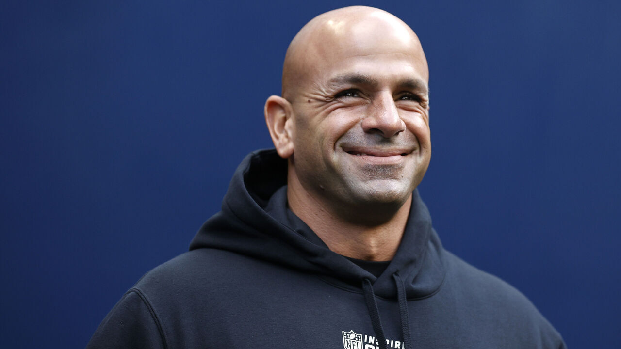 SEATTLE, WASHINGTON - JANUARY 01: Head coach Robert Saleh of the New York Jets looks on during warm ups prior to the game against the Seattle Seahawks at Lumen Field on January 01, 2023 in Seattle, Washington.