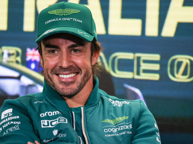 MELBOURNE, AUSTRALIA - 2023/03/30: Fernando Alonso of Spain and Aston Martin Aramco Cognizant Formula One Team in the Press Conference ahead of the Formula One Australian Grand Prix at the Albert Park Circuit in Melbourne.