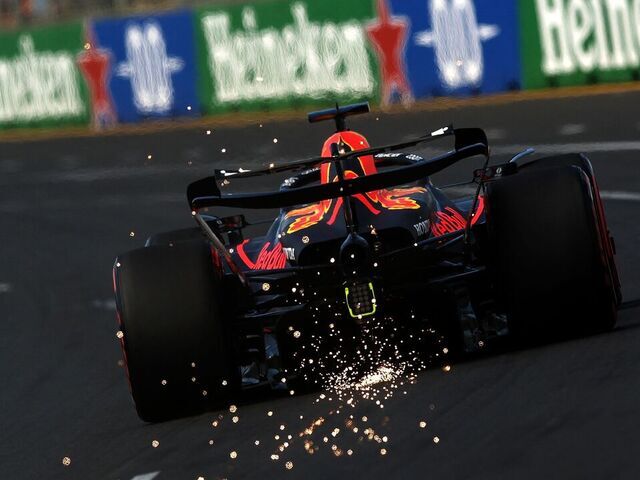 Red Bull Racing's Dutch driver Max Verstappen drives during the first practice session of the 2023 Formula One Australian Grand Prix at the Albert Park Circuit in Melbourne on March 31, 2023.