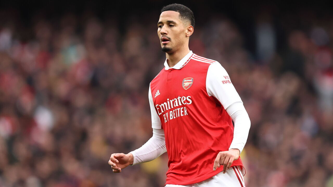 LONDON, ENGLAND - MARCH 04: William Saliba of Arsenal during the Premier League match between Arsenal FC and AFC Bournemouth at Emirates Stadium on March 4, 2023 in London, United Kingdom.