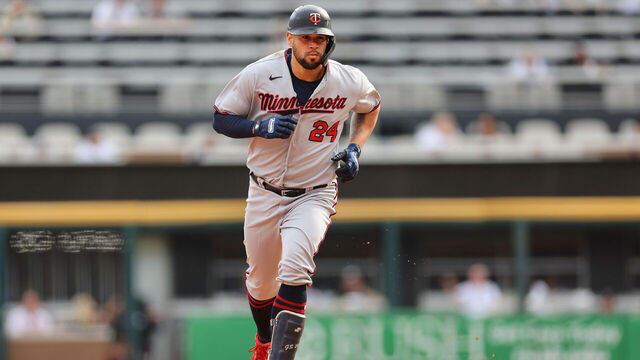 CHICAGO, ILLINOIS - OCTOBER 05: Gary Sanchez #24 of the Minnesota Twins rounds the bases after hitting a three-run home run against the Chicago White Sox during the first inning at Guaranteed Rate Field on October 05, 2022 in Chicago, Illinois.