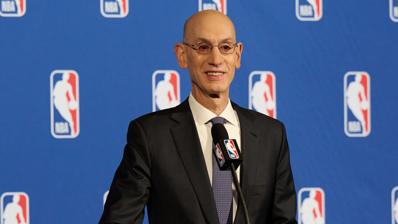 NEW YORK - MARCH 29: NBA Commissioner Adam Silver speaks to the media after the Board of Governors meetings on March 29, 2023 at the St. Regis Hotel in New York City. NOTE TO USER: User expressly acknowledges and agrees that, by downloading and/or using this photograph, user is consenting to the terms and conditions of the Getty Images License Agreement. Mandatory Copyright Notice: Copyright 2023 NBAE