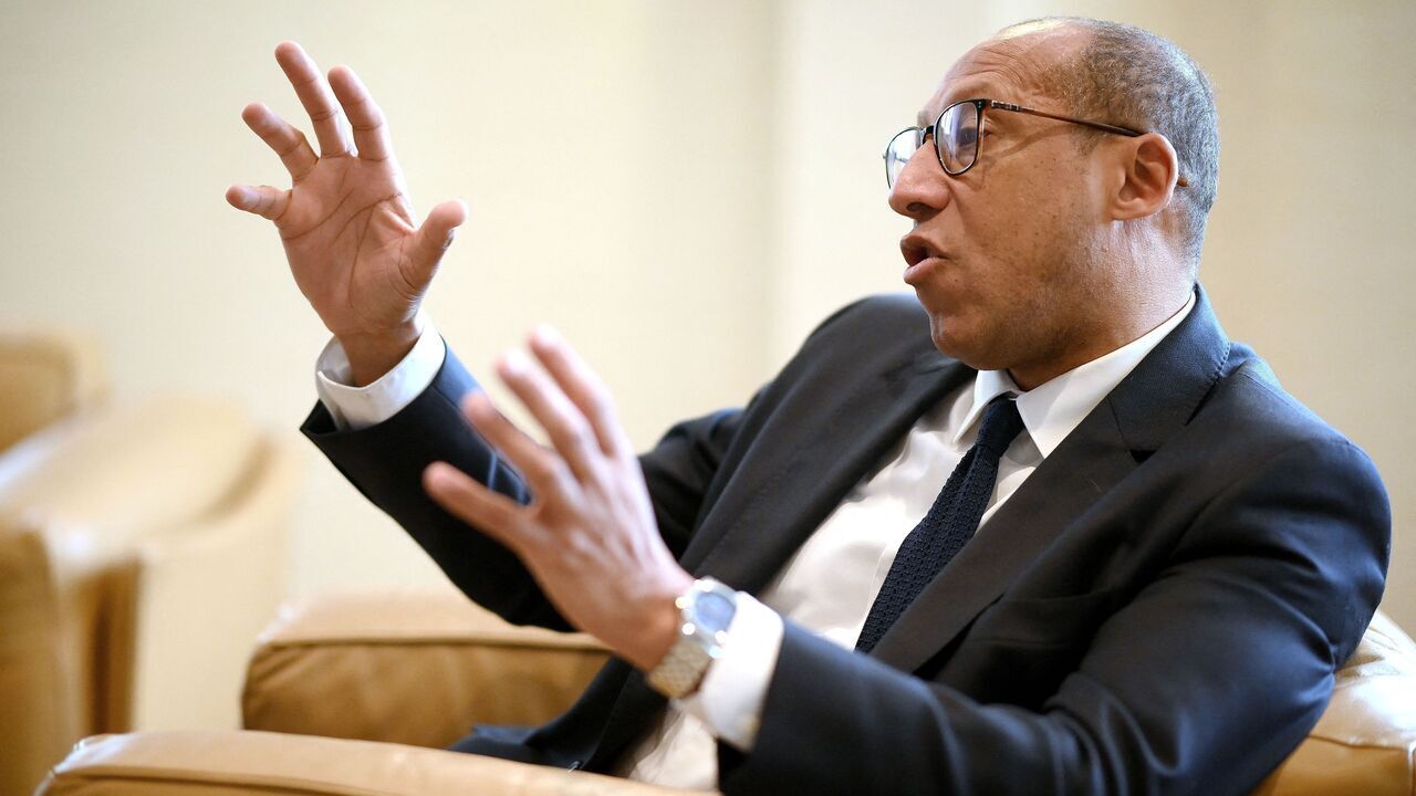 French Football Federation (FFF) interim president Philippe Diallo speaks during an interview at the French Football Federation headquarters in Paris, on March 31, 2023. - New coach of France's women national team, Hervé Renard "has made very substantial efforts" to commit to the French Football Federation, French Football Federation (FFF) interim president Philippe Diallo told AFP, assuring that the FFF had not paid anything to release the coach from his contract with Saudi Arabia national team.