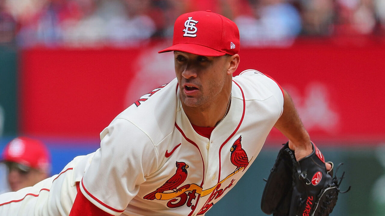ST LOUIS, MO - APRIL 01: Jack Flaherty #22 of the St. Louis Cardinals delivers a pitch against the Toronto Blue Jays in the first inning at Busch Stadium on April 1, 2023 in St Louis, Missouri.