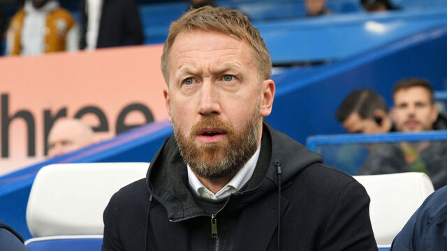 LONDON, ENGLAND - APRIL 01: Graham Potter, Manager of Chelsea, looks on prior to the Premier League match between Chelsea FC and Aston Villa at Stamford Bridge on April 01, 2023 in London, England.