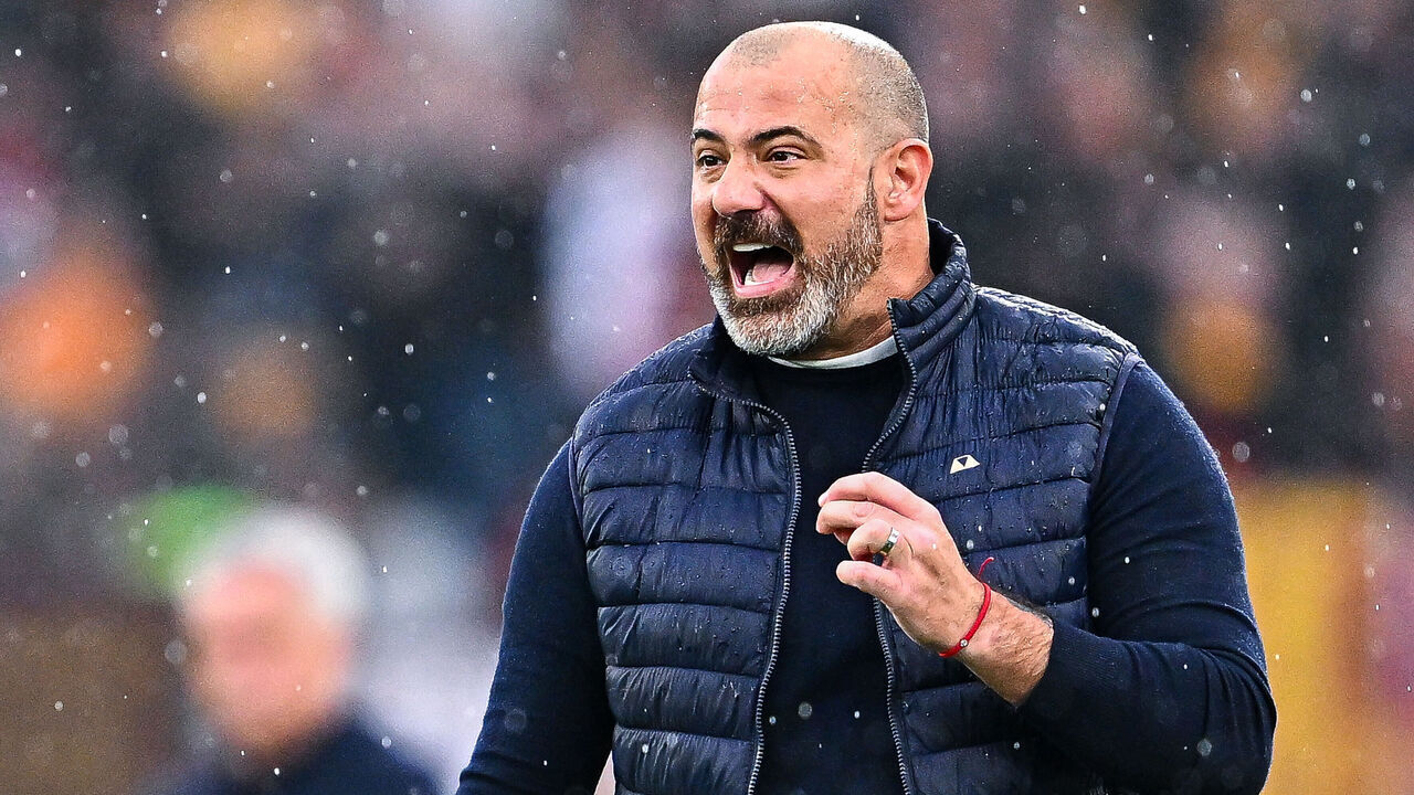 ROME, ITALY - APRIL 02: Dejan Stankovic head coach of Sampdoria reacts during the Serie A match between AS Roma and UC Sampdoria at Stadio Olimpico on April 2, 2023 in Rome, Italy.
