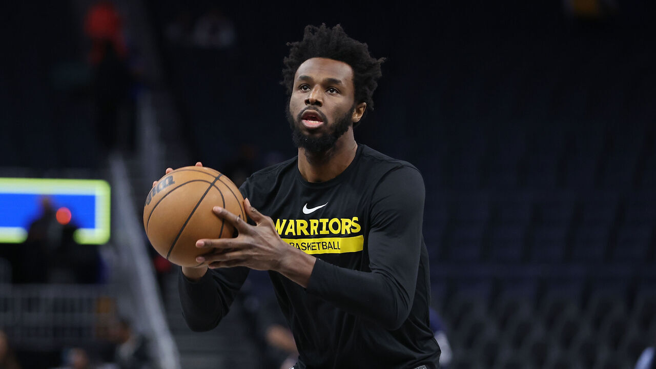 SAN FRANCISCO, CALIFORNIA - FEBRUARY 13: Andrew Wiggins #22 of the Golden State Warriors warms up before the game against the Washington Wizards at Chase Center on February 13, 2023 in San Francisco, California. NOTE TO USER: User expressly acknowledges and agrees that, by downloading and/or using this photograph, User is consenting to the terms and conditions of the Getty Images License Agreement.