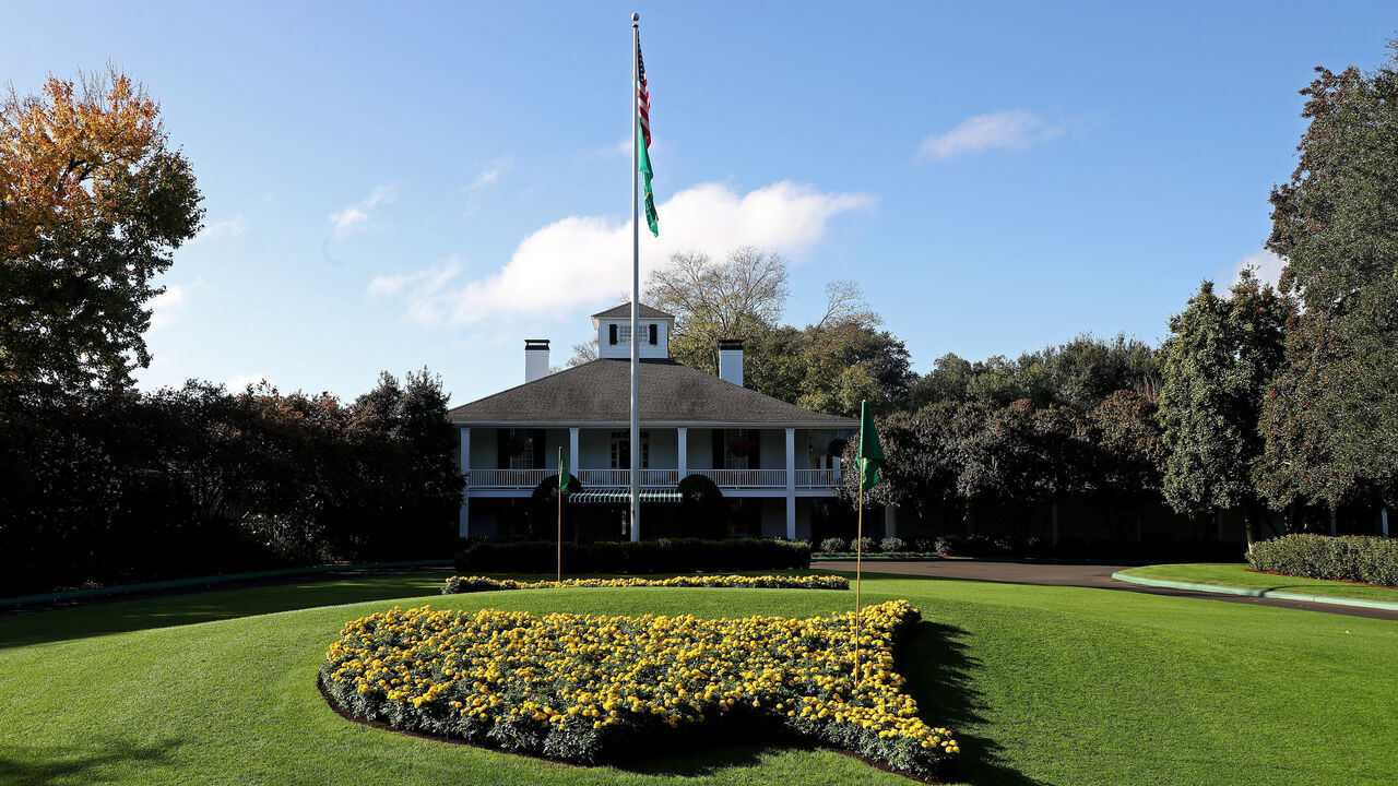 AUGUSTA, GEORGIA - NOVEMBER 09: A general view of the clubhouse during a practice round prior to the Masters at Augusta National Golf Club on November 09, 2020 in Augusta, Georgia.