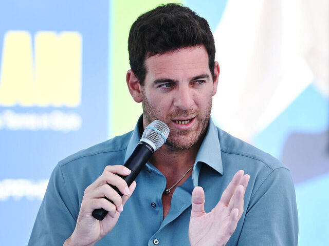 NEW YORK, NEW YORK - SEPTEMBER 10: Juan Martin del Potro speaks at GLAM SLAM Presented by NYFW: The Shows and Chase Sapphire Session 4: Back to Sport, with a Gonnie Garko DJ set programmed by Maison Kitsune at Spring Studios on September 10, 2022 in New York City.