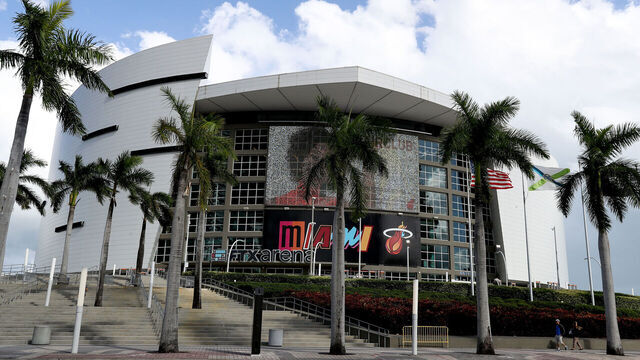MIAMI, FLORIDA - OCTOBER 21: An exterior view of FTX Arena prior to a game between the Boston Celtics and Miami Heat at FTX Arena on October 21, 2022 in Miami, Florida.
