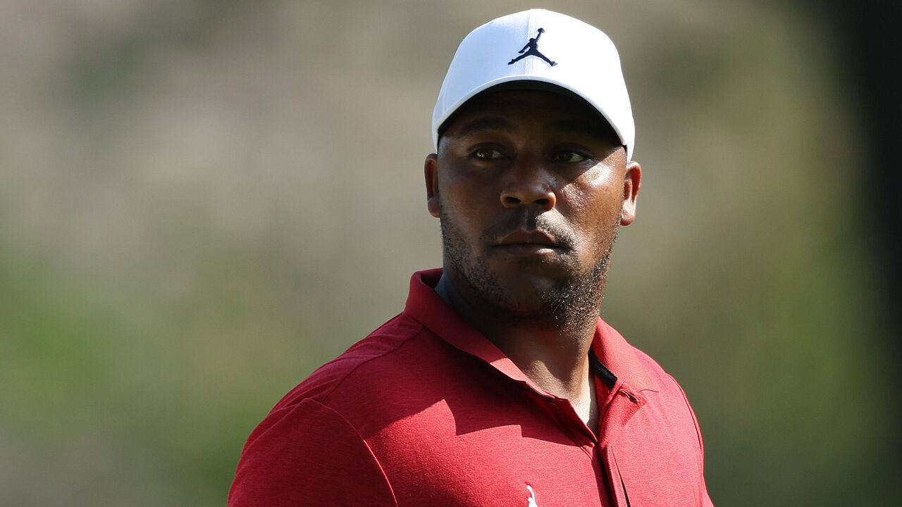 AUGUSTA, GEORGIA - APRIL 05: Harold Varner III of the United States looks on during a practice round prior to the 2023 Masters Tournament at Augusta National Golf Club on April 05, 2023 in Augusta, Georgia.