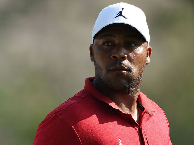 AUGUSTA, GEORGIA - APRIL 05: Harold Varner III of the United States looks on during a practice round prior to the 2023 Masters Tournament at Augusta National Golf Club on April 05, 2023 in Augusta, Georgia.