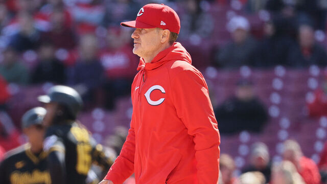 CINCINNATI, OHIO - APRIL 02: David Bell the manager of the Cincinnati Reds against the Pittsburgh Pirates at Great American Ball Park on April 02, 2023 in Cincinnati, Ohio.