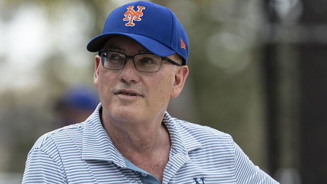 Port St. Lucie, Fl.: New York Mets owner Steve Cohen watches his team during a spring training workout, in Port St. Lucie, Florida, on February 19, 2023.