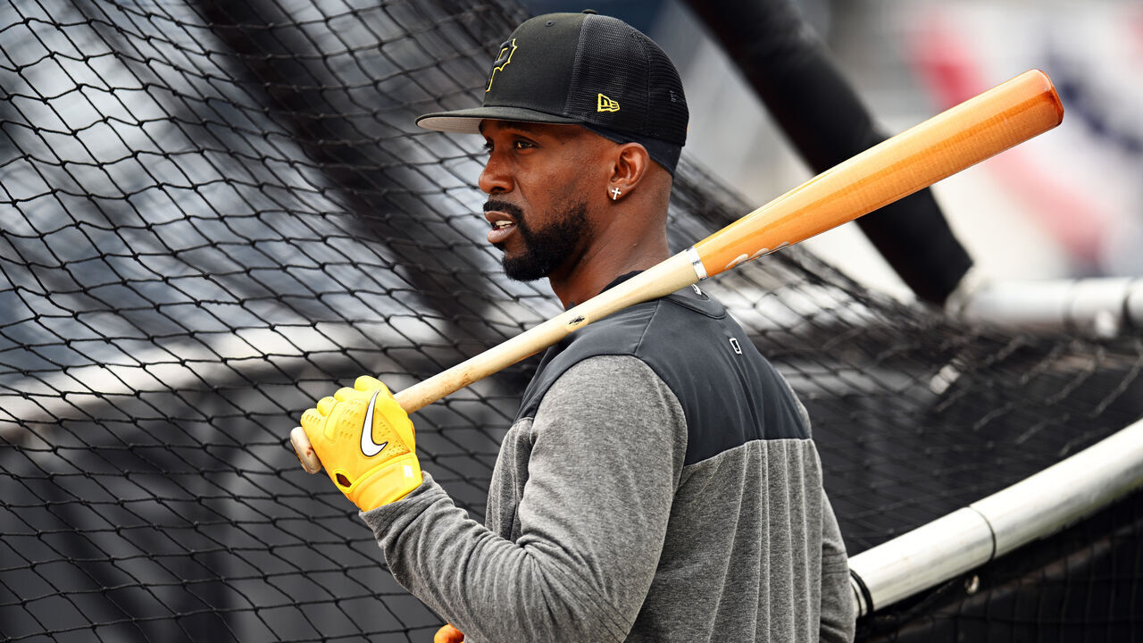PITTSBURGH, PA - APRIL 07: Andrew McCutchen #22 of the Pittsburg Pirates looks on during batting practice before the game between the Chicago White Sox and the Pittsburgh Pirates at PNC Park on Friday, April 7, 2023 in Pittsburgh, Pennsylvania.