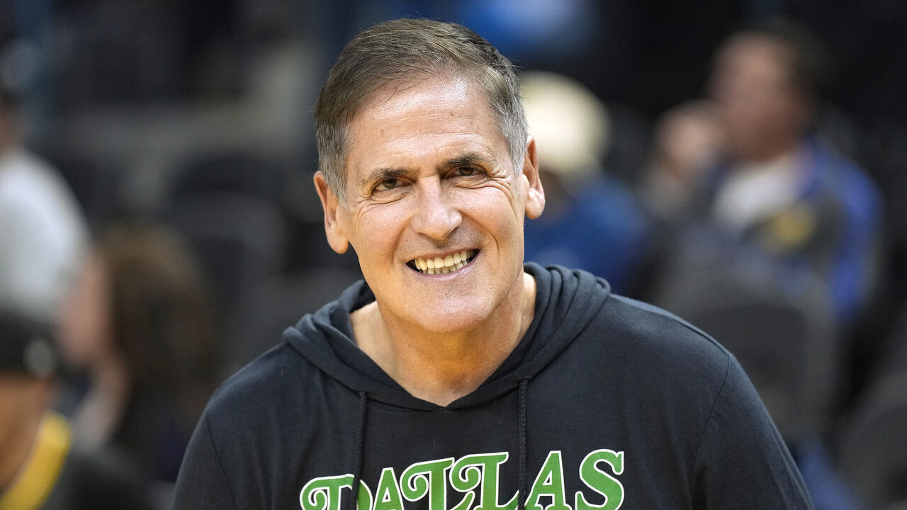 SAN FRANCISCO, CALIFORNIA - FEBRUARY 27: Dallas Mavericks owner Mark Cuban is seen on the court smiling prior to the start of an NBA basketball game against the Golden State Warriors at Chase Center on February 27, 2022 in San Francisco, California.