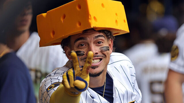 MILWAUKEE, WISCONSIN - APRIL 09: Willy Adames #27 of the Milwaukee Brewers celebrates a home run against the St. Louis Cardinals during the fifth inning at American Family Field on April 09, 2023 in Milwaukee, Wisconsin.