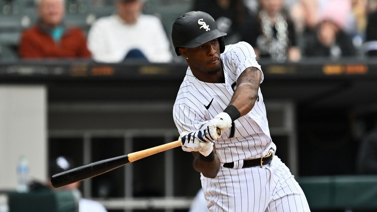 CHICAGO, IL - APRIL 05: Tim Anderson #7 of the Chicago White Sox bats against the San Francisco Giants at Guaranteed Rate Field on April 05, 2023 in Chicago, Illinois. Chicago defeated San Francisco 7-3.