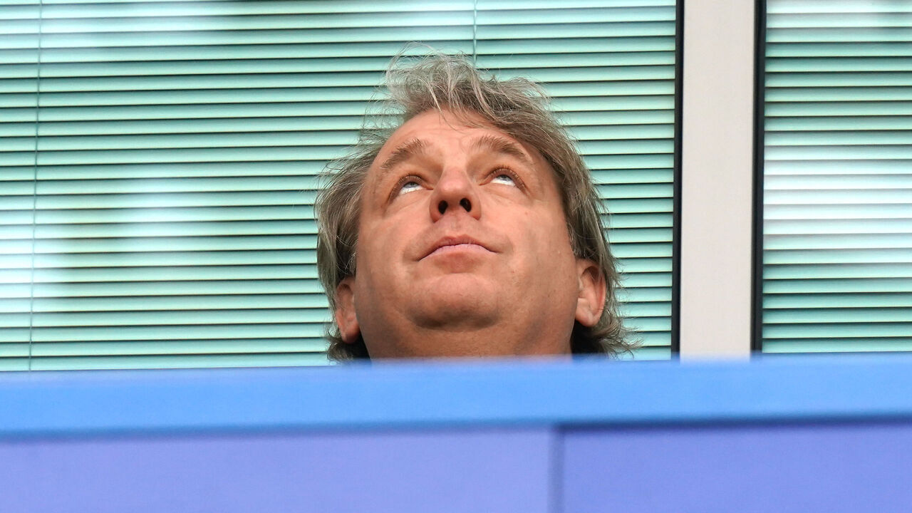 Chelsea owner Todd Boehly looks dejected after the final whistle in the Premier League match at Stamford Bridge, London. Picture date: Saturday April 15, 2023.