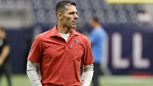 HOUSTON, TEXAS - OCTOBER 02: General manager Nick Caserio of the Houston Texans walks across the field before the game against the Los Angeles Chargers at NRG Stadium on October 02, 2022 in Houston, Texas.