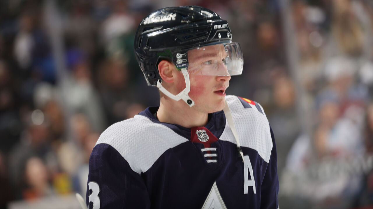 DENVER, COLORADO - MARCH 29: Cale Makar #8 of the Colorado Avalanche skates prior to the game against the Minnesota Wild at Ball Arena on March 29, 2023 in Denver, Colorado.