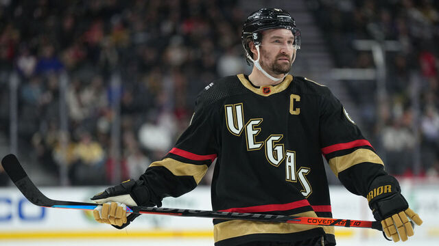 LAS VEGAS, NEVADA - JANUARY 07: Mark Stone #61 of the Vegas Golden Knights skates during the third period against the Los Angeles Kings at T-Mobile Arena on January 07, 2023 in Las Vegas, Nevada.