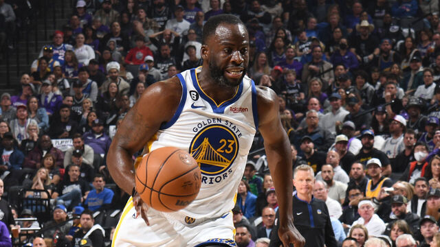 SACRAMENTO, CA - APRIL 17: Draymond Green #23 of the Golden State Warriors moves the ball during Round 1 Game 2 of the 2023 NBA Playoffs on April 17 2023 at Golden 1 Center in Sacramento, California. Mandatory Copyright Notice: Copyright 2023 NBAE