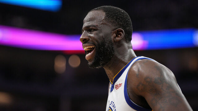 SACRAMENTO, CALIFORNIA - APRIL 15: Draymond Green #23 of the Golden State Warriors reacts against the Sacramento Kings during the second quarter of Game One of the Western Conference First Round Playoffs at the Golden 1 Center on April 15, 2023 in Sacramento, California.