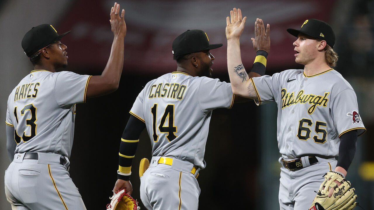 Pittsburgh Pirates outfielder Connor Joe at bat during the MLB game News  Photo - Getty Images