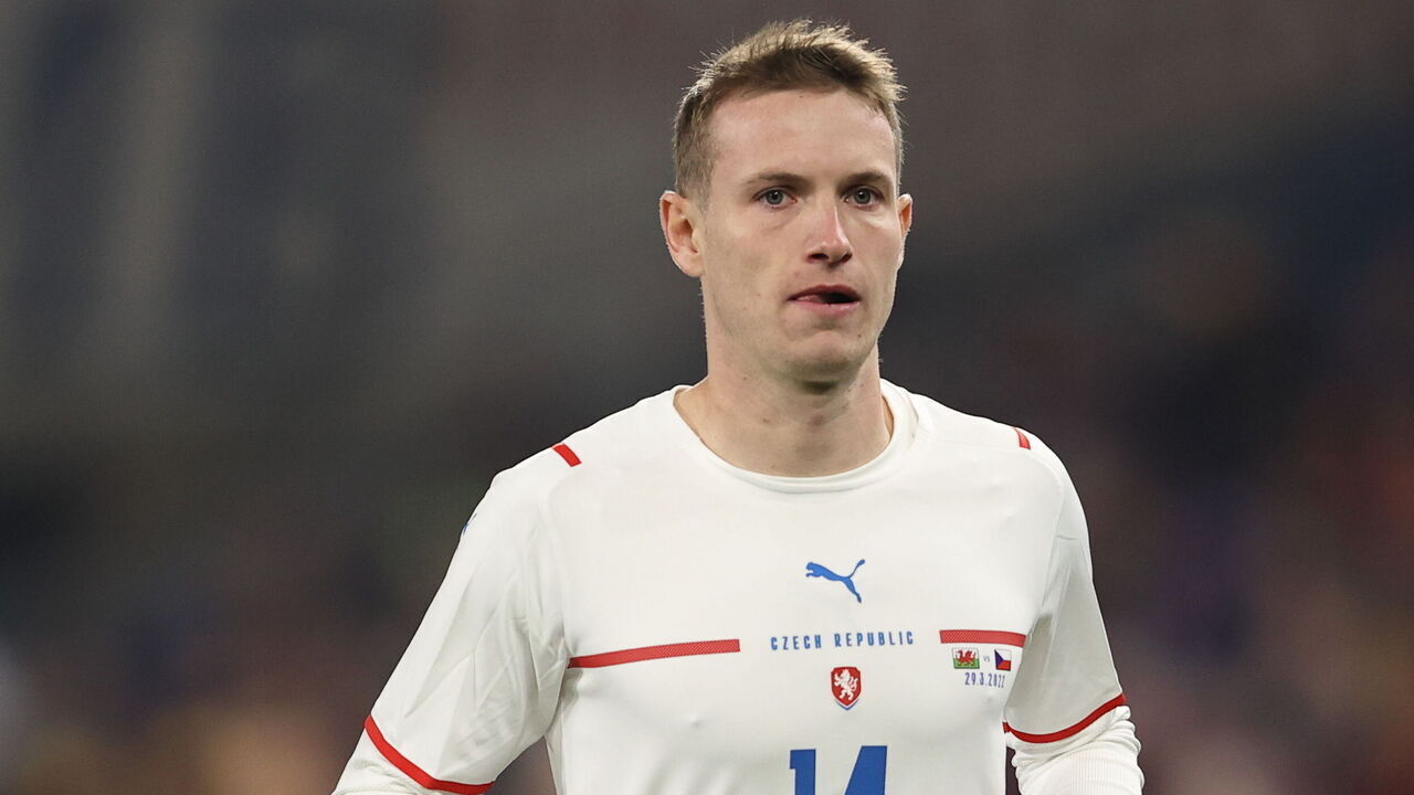 CARDIFF, WALES - MARCH 29: Jakub Jankto of Czech Republic during the international friendly match between Wales and Czech Republic at Cardiff City Stadium on March 29, 2022 in Cardiff, United Kingdom.