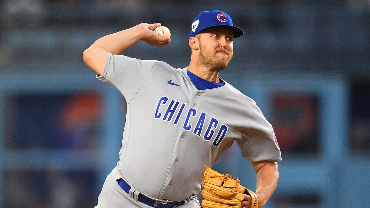 LOS ANGELES, CA - APRIL 15: Chicago Cubs Pitcher Jameson Taillon (50) throws a pitch during the MLB game between the Chicago Cubs and the Los Angeles Dodgers on April 15, 2023 at Dodger Stadium in Los Angeles, CA.