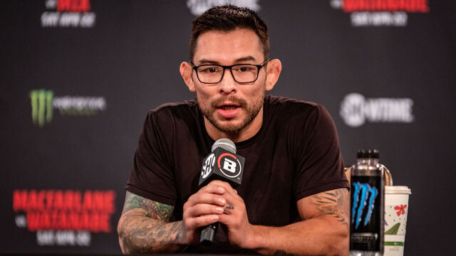 HONOLULU, HAWAII - APRIL 19: Ray Borg addresses the media ahead of his Bantamweight bout for Bellator 295 on April 19, 2023, at Blaisdell Arena in Honolulu, Hawaii.
