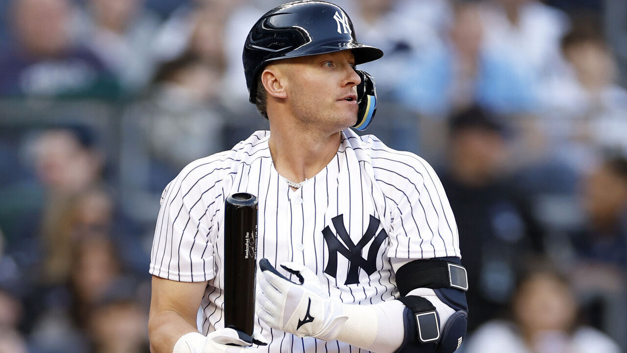 NEW YORK, NEW YORK - APRIL 01: Josh Donaldson #28 of the New York Yankees at bat during the fifth inning against the San Francisco Giants at Yankee Stadium on April 01, 2023 in the Bronx borough of New York City.
