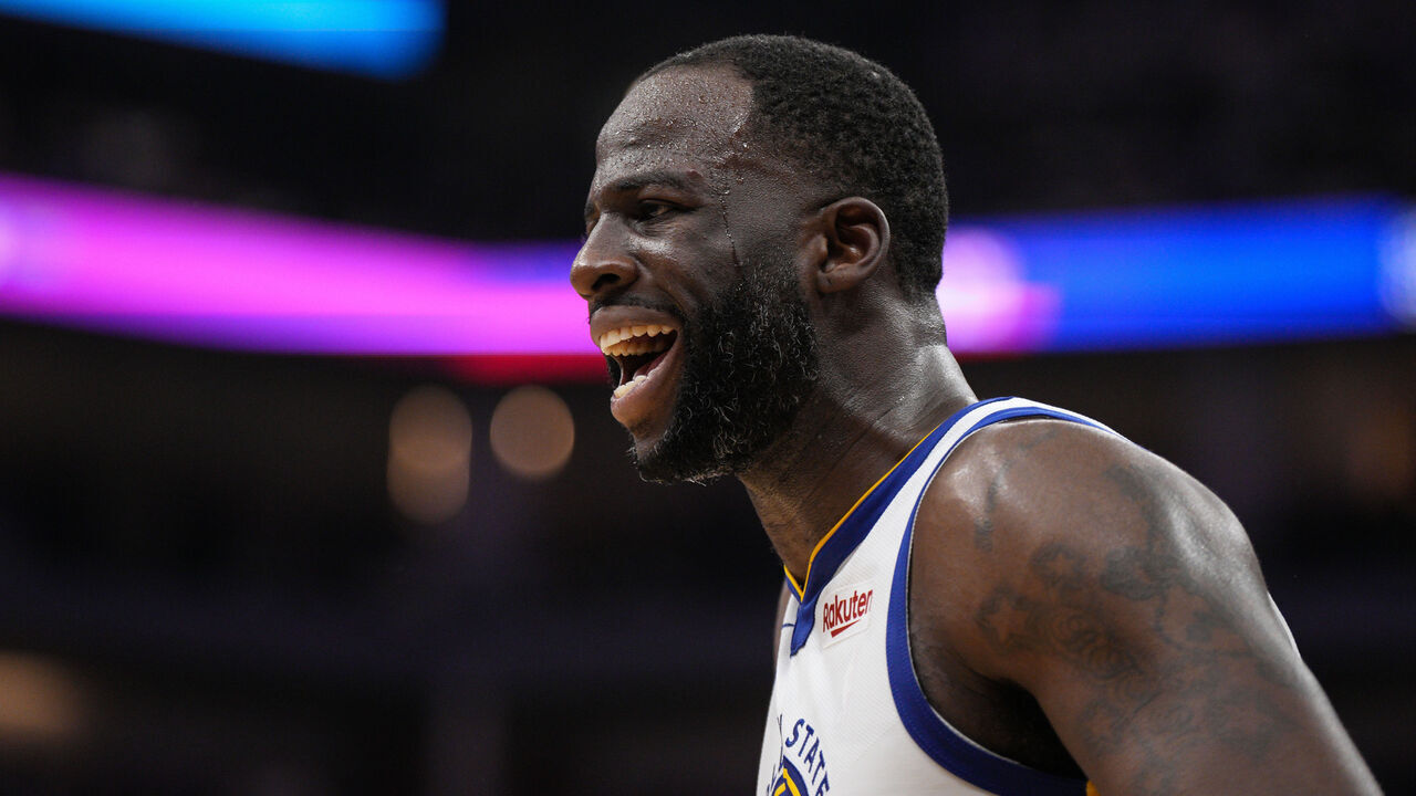 SACRAMENTO, CALIFORNIA - APRIL 15: Draymond Green #23 of the Golden State Warriors reacts against the Sacramento Kings during the second quarter of Game One of the Western Conference First Round Playoffs at the Golden 1 Center on April 15, 2023 in Sacramento, California.