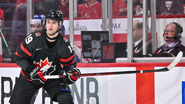 HALIFAX, CANADA - JANUARY 02: Adam Fantilli #19 of Team Canada skates against Team Slovakia during the first period in the quarterfinals of the 2023 IIHF World Junior Championship at Scotiabank Centre on January 2, 2023 in Halifax, Nova Scotia, Canada. Team Canada defeated Team Slovakia 4-3 in overtime.