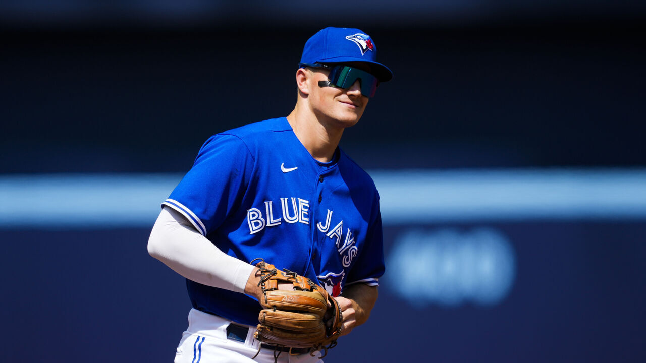 TORONTO, ON - APRIL 16: Matt Chapman #26 of the Toronto Blue Jays looks on against the Tampa Bay Rays during the first inning in their MLB game at the Rogers Centre on April 16, 2023 in Toronto, Ontario, Canada.