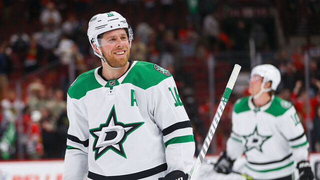 CHICAGO, IL - MARCH 02: Dallas Stars Right Wing Joe Pavelski (16) looks on after a game between the Dallas Stars and the Chicago Blackhawks on March 2, 2023 at the United Center in Chicago, IL.