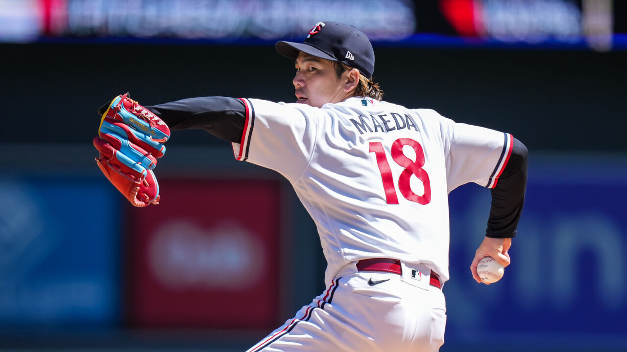 MINNEAPOLIS, MN - APRIL 26: Kenta Maeda #18 of the Minnesota Twins pitches against the New York Yankees on April 26, 2023 at Target Field in Minneapolis, Minnesota.