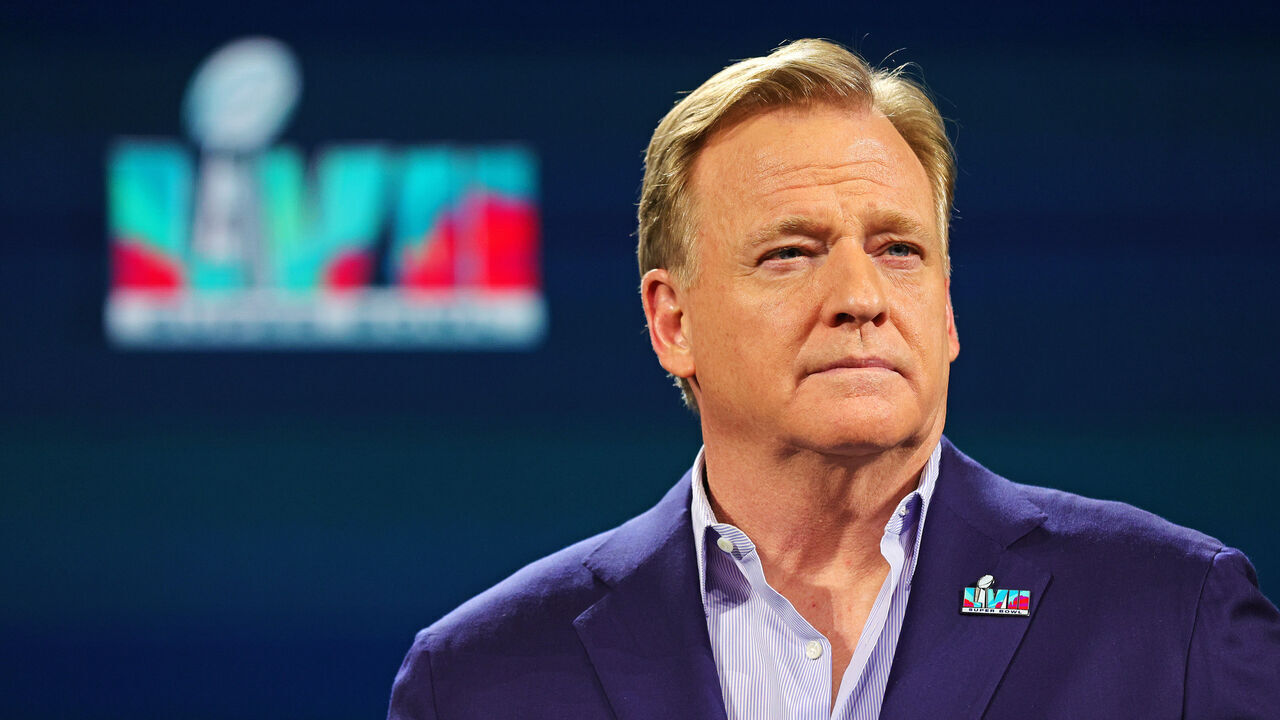 PHOENIX, ARIZONA - FEBRUARY 08: NFL Commissioner Roger Goodell speaks during a press conference in advance of Super Bowl LVII at Phoenix Convention Center on February 08, 2023 in Phoenix, Arizona.