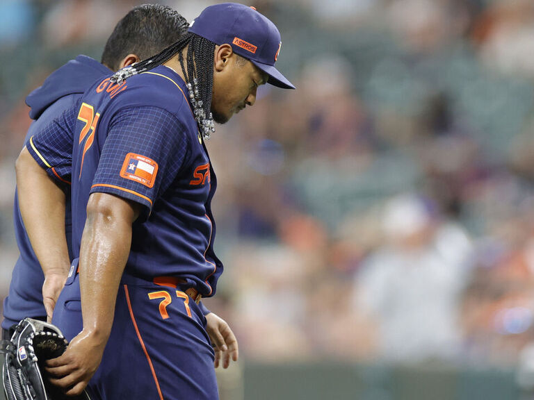 Astros' Luis Garcia exits start with right elbow discomfort, placed on  15-day IL Tuesday - The Athletic