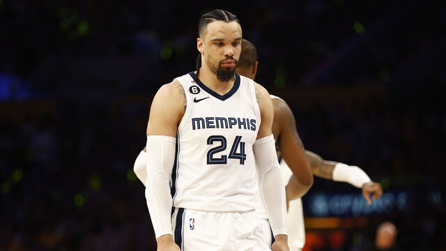 LOS ANGELES, CALIFORNIA - APRIL 28: Dillon Brooks #24 of the Memphis Grizzlies in the second half against the Los Angeles Lakers in Game Six of the Western Conference First Round Playoffs at Crypto.com Arena on April 28, 2023 in Los Angeles, California. NOTE TO USER: User expressly acknowledges and agrees that, by downloading and/or using this photograph, user is consenting to the terms and conditions of the Getty Images License Agreement.