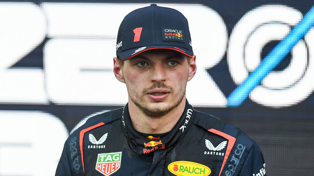 BAKU, AZERBAIJAN - APRIL 30: Second placed Max Verstappen of the Netherlands and Oracle Red Bull Racing looks on in parc ferme during the F1 Grand Prix of Azerbaijan at Baku City Circuit on April 30, 2023 in Baku, Azerbaijan.